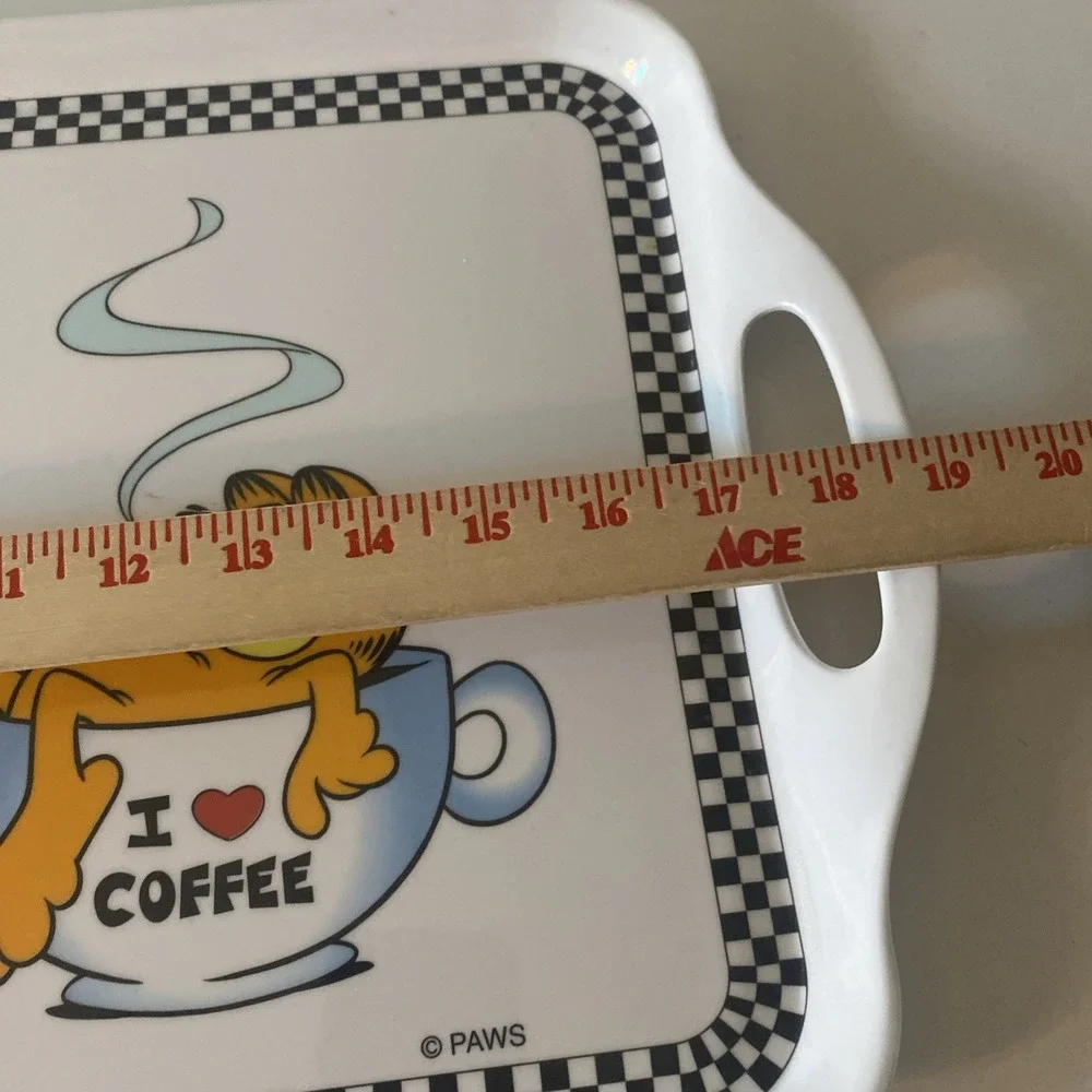 Vintage Paws Garfield The Cat Double Handle Serving Tray I Love Coffee